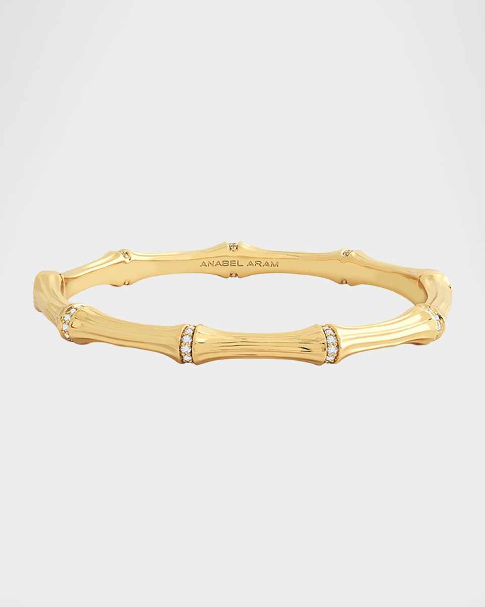 Cubic Zirconia Bamboo Bangle Bracelet